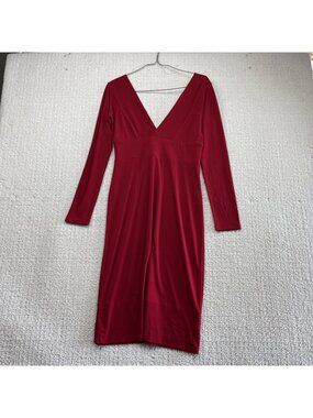 Victoria Secret Moda Bodycon Midi Dress International Romantic Red Coquette Sz M